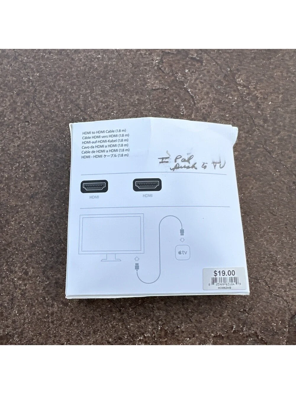 Apple 1.8m Male to Male 19 Pin HDMI Video/Audio Cable Mac Mini/TV
